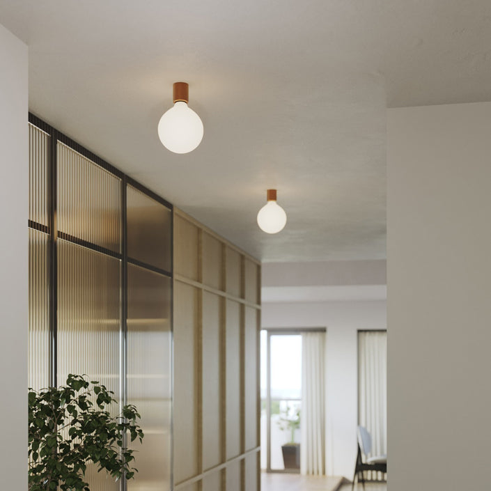 Cylindrical Metallic Wall or Ceiling Lampholder