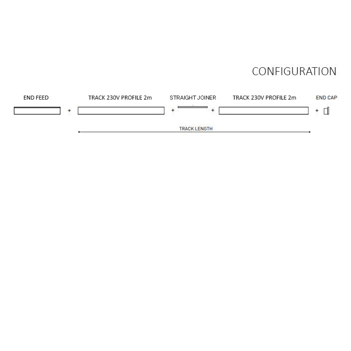 230v Additional Lengths Surface Mount Track